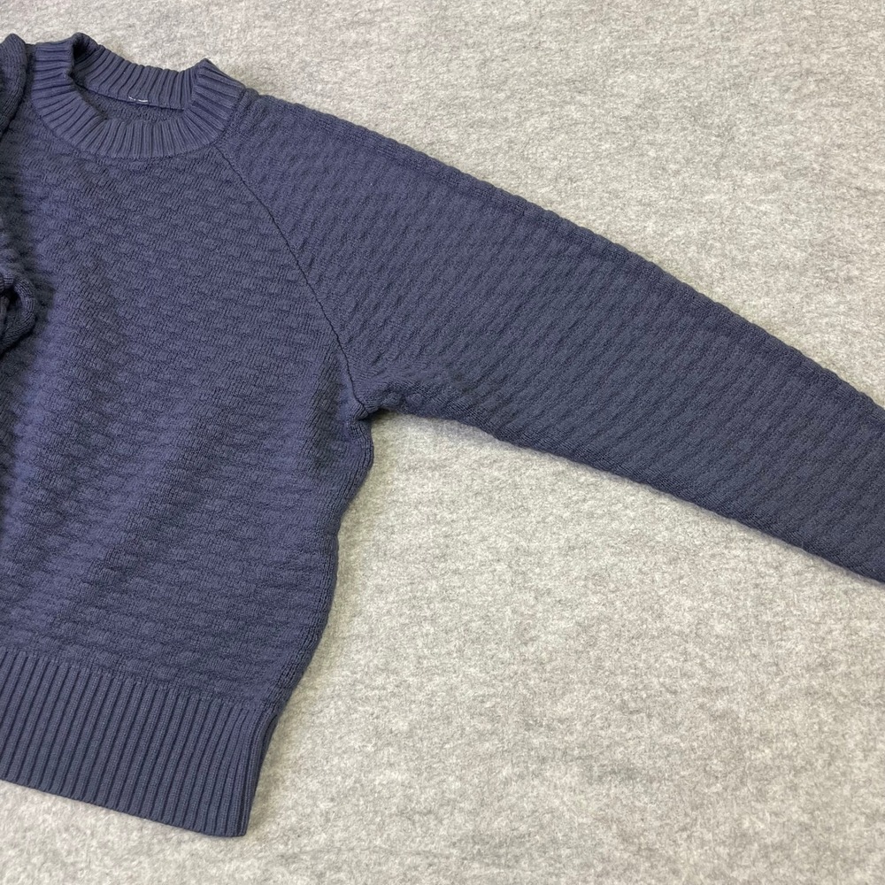 Lululemon Textured Knit Cashmere Blend Sweater M/L Navy Blue Raglan Pullover - Picture 10 of 16